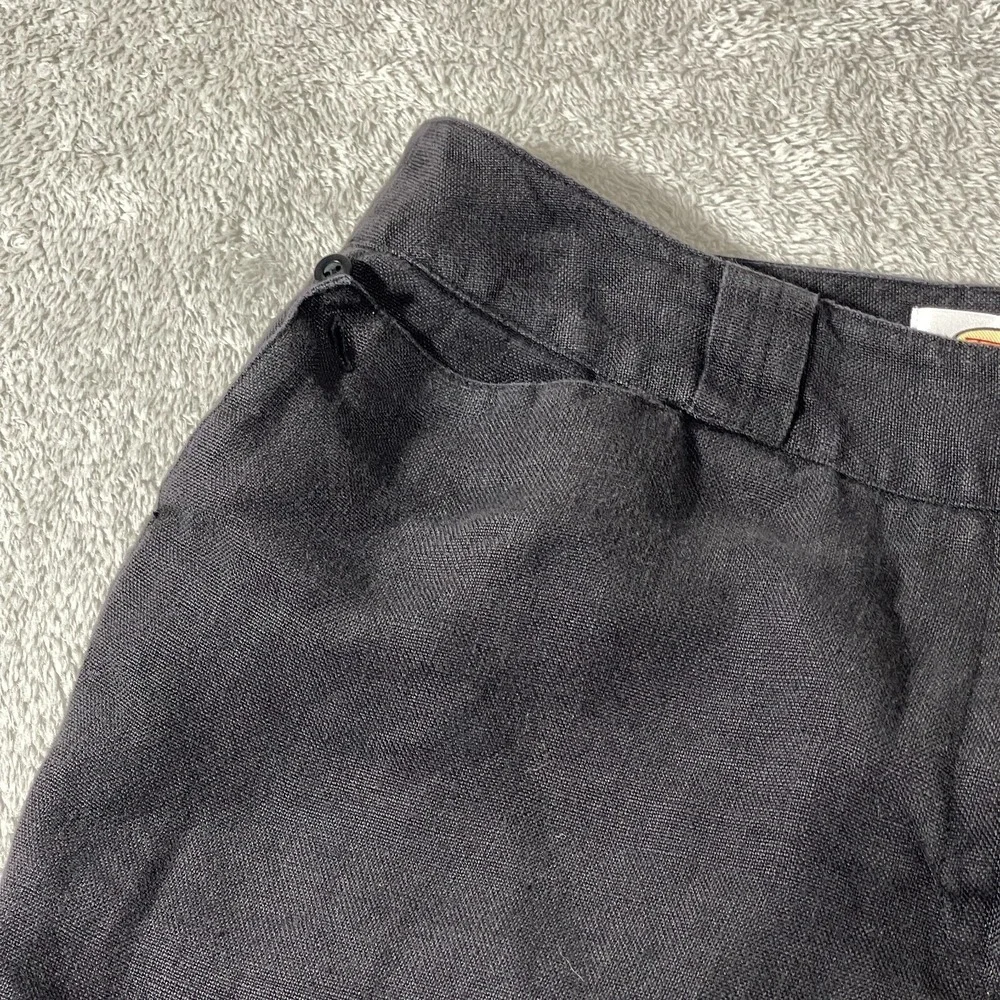 Talbots Khaki Black Casual Irish Linen 10 Wide Leg Outdoorsy Minimalist Preppy‎